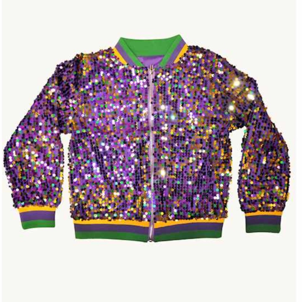Mardi Gras Sequin Bomber Jacket